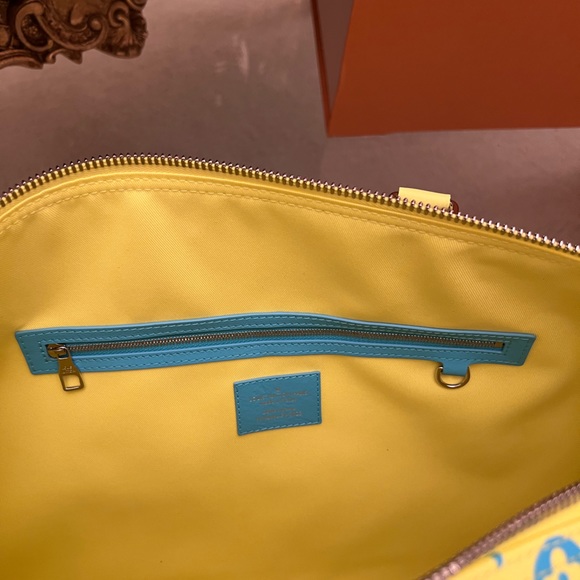 Louis Vuitton Keepall B 50 M21869 💯% Authentic Yellow/Turquoise DuffleBag - Picture 10 of 16